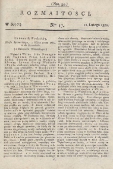 Rozmaitości : oddział literacki Gazety Lwowskiej. 1820, nr 17