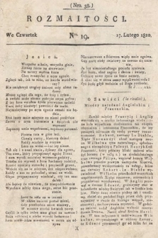 Rozmaitości : oddział literacki Gazety Lwowskiej. 1820, nr 19