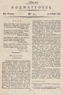 Rozmaitości : oddział literacki Gazety Lwowskiej. 1820, nr 21
