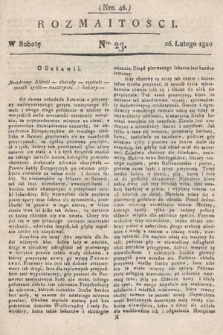 Rozmaitości : oddział literacki Gazety Lwowskiej. 1820, nr 23