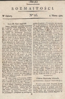 Rozmaitości : oddział literacki Gazety Lwowskiej. 1820, nr 26