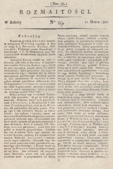 Rozmaitości : oddział literacki Gazety Lwowskiej. 1820, nr 29