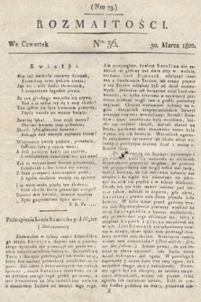 Rozmaitości : oddział literacki Gazety Lwowskiej. 1820, nr 36