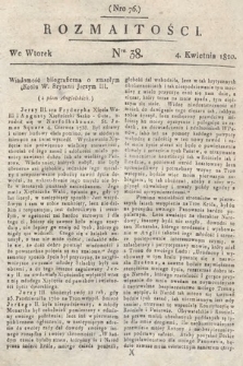 Rozmaitości : oddział literacki Gazety Lwowskiej. 1820, nr 38