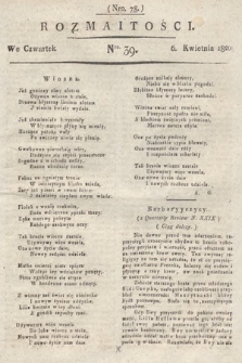 Rozmaitości : oddział literacki Gazety Lwowskiej. 1820, nr 39