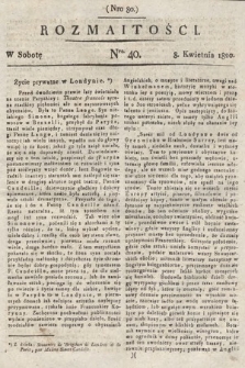 Rozmaitości : oddział literacki Gazety Lwowskiej. 1820, nr 40