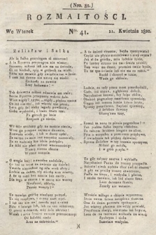 Rozmaitości : oddział literacki Gazety Lwowskiej. 1820, nr 41