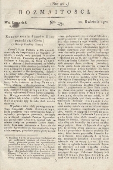 Rozmaitości : oddział literacki Gazety Lwowskiej. 1820, nr 45