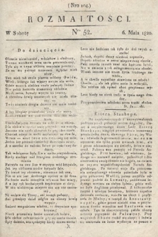 Rozmaitości : oddział literacki Gazety Lwowskiej. 1820, nr 52