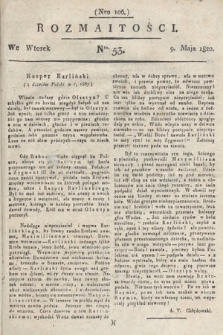 Rozmaitości : oddział literacki Gazety Lwowskiej. 1820, nr 53