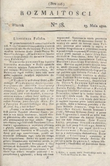 Rozmaitości : oddział literacki Gazety Lwowskiej. 1820, nr 58