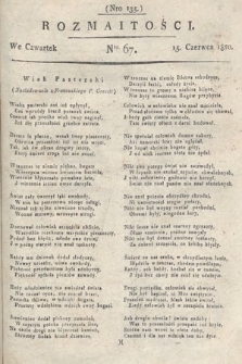 Rozmaitości : oddział literacki Gazety Lwowskiej. 1820, nr 67