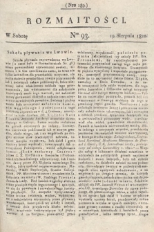 Rozmaitości : oddział literacki Gazety Lwowskiej. 1820, nr 93