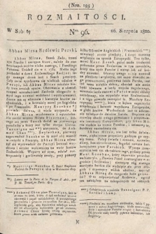 Rozmaitości : oddział literacki Gazety Lwowskiej. 1820, nr 96