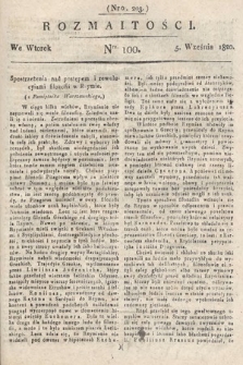 Rozmaitości : oddział literacki Gazety Lwowskiej. 1820, nr 100
