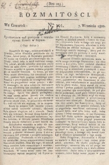 Rozmaitości : oddział literacki Gazety Lwowskiej. 1820, nr 101