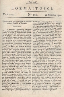 Rozmaitości : oddział literacki Gazety Lwowskiej. 1820, nr 103
