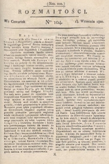 Rozmaitości : oddział literacki Gazety Lwowskiej. 1820, nr 104
