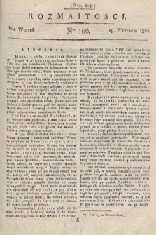 Rozmaitości : oddział literacki Gazety Lwowskiej. 1820, nr 106