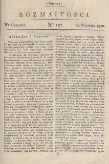 Rozmaitości : oddział literacki Gazety Lwowskiej. 1820, nr 107