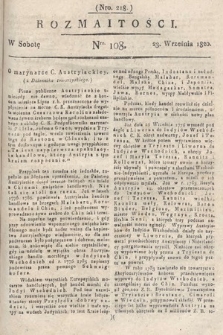 Rozmaitości : oddział literacki Gazety Lwowskiej. 1820, nr 108