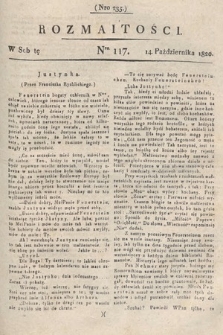 Rozmaitości : oddział literacki Gazety Lwowskiej. 1820, nr 117