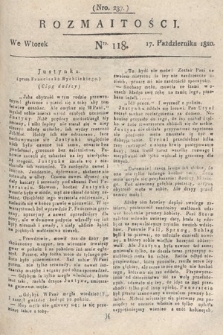 Rozmaitości : oddział literacki Gazety Lwowskiej. 1820, nr 118