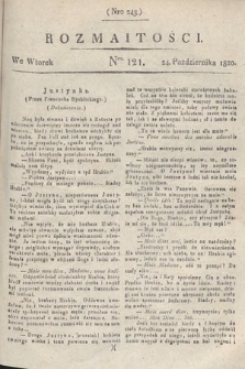 Rozmaitości : oddział literacki Gazety Lwowskiej. 1820, nr 121