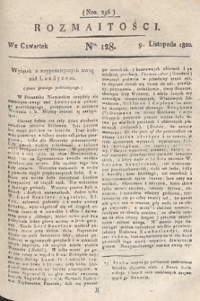 Rozmaitości : oddział literacki Gazety Lwowskiej. 1820, nr 128