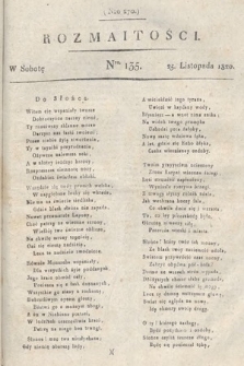 Rozmaitości : oddział literacki Gazety Lwowskiej. 1820, nr 135