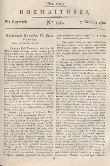 Rozmaitości : oddział literacki Gazety Lwowskiej. 1820, nr 140
