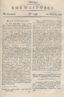 Rozmaitości : oddział literacki Gazety Lwowskiej. 1820, nr 143