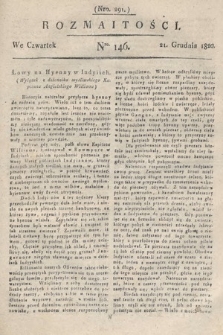 Rozmaitości : oddział literacki Gazety Lwowskiej. 1820, nr 146