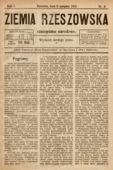 Ziemia Rzeszowska : czasopismo narodowe. 1919, nr 4