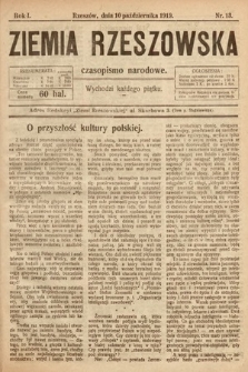 Ziemia Rzeszowska : czasopismo narodowe. 1919, nr 13