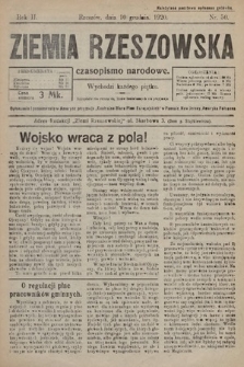 Ziemia Rzeszowska : czasopismo narodowe. 1920, nr 50