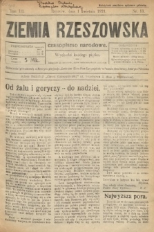 Ziemia Rzeszowska : czasopismo narodowe. 1921, nr 13