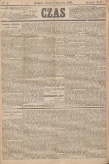 Czas. R.43, Ner 5 (8 stycznia 1890)