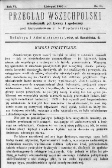 Przegląd Wszechpolski : miesięcznik polityczny i społeczny. 1900, nr 11