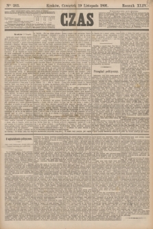 Czas. R.44, Ner 265 (19 listopada 1891)