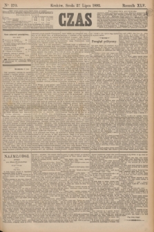Czas. R.45, Ner 170 (27 lipca 1892)