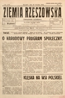Ziemia Rzeszowska : czasopismo narodowe. 1934, nr 16