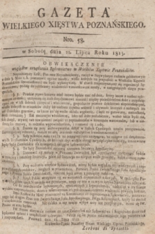 Gazeta Wielkiego Xięstwa Poznańskiego. 1815, Nro. 58 (22 lipca) + dod.