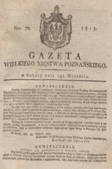 Gazeta Wielkiego Xięstwa Poznańskiego. 1815, Nro. 70 (2 września) + dod.