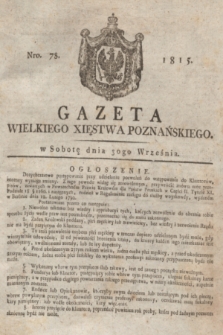 Gazeta Wielkiego Xięstwa Poznańskiego. 1815, Nro. 78 (30 września) + dod.