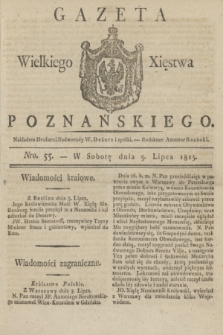 Gazeta Wielkiego Xięstwa Poznańskiego. 1825, Nro. 55 (9 lipca) + dod.