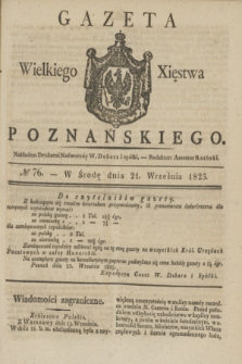 Gazeta Wielkiego Xięstwa Poznańskiego. 1825, № 76 (21 września) + dod.