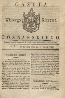 Gazeta Wielkiego Xięstwa Poznańskiego. 1826, № 4 (14 stycznia) + dod.