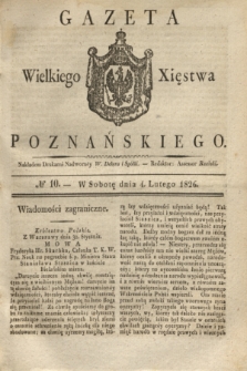 Gazeta Wielkiego Xięstwa Poznańskiego. 1826, № 10 (4 lutego) + dod.
