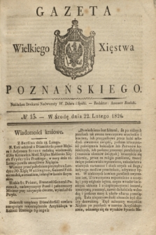 Gazeta Wielkiego Xięstwa Poznańskiego. 1826, № 15 (22 lutego) + dod.